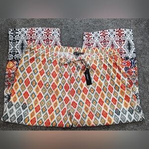 NWT "As Is" Tolani Collection Printed Palazzo Pants with Drawstring Size 3X